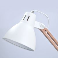 SOLIGHT WO57-W Falun stolní lampička v retro stylu, kombinace bílého kovu se dřevem (2)