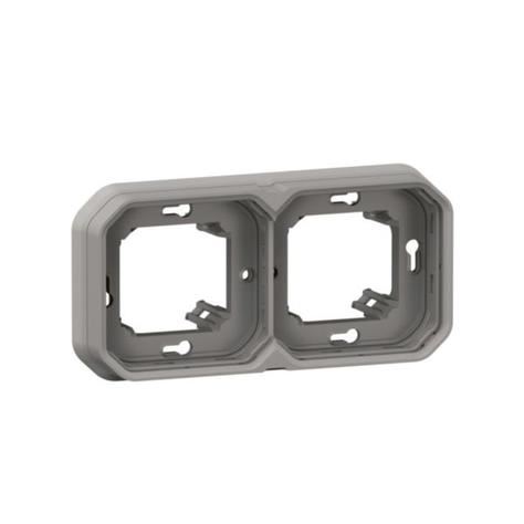 LEGRAND PLEXO 069683L dvojnásobný rámeček pro zapuštěnou montáž Šedý IP55