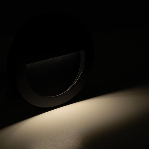 LED černé orientační svítidlo vestavné CW, 3W, IP65, 230V