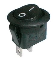 Vypínač kolébkový kulatý 2pól/2pin OFF-ON 250V/6A ČERNÝ