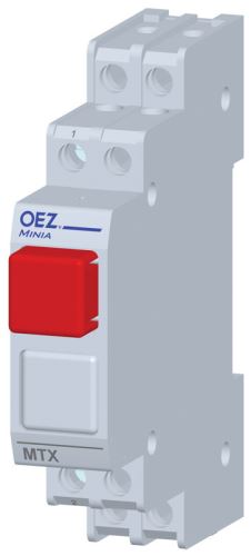 OEZ MTX-22-TC tlačítko černé se signalizací 25A na DIN lištu 2x zapnuto 2x vypnuto /37272/