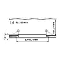 Zápustný LED panel 12W čtverec černý 170x170mm (1)