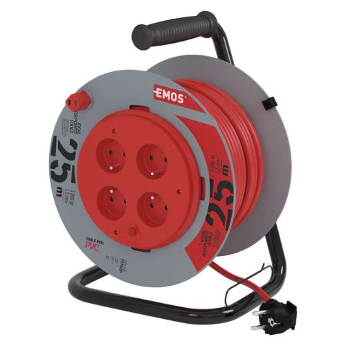 EMOS prodlužovací kabel na bubnu 4zásuvka 25m 3x1.5 PVC P19425 *DG-4ZR-F04