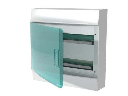 ABB 1SPE007717F0921 Rozvodnice nástěná, 36 Modulů (2x18), plastová průhledná dvířka, krytí IP41, řada Mistral41W, včetně N+PE svorek (21 + 21)