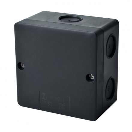 Kopos KSK 80 FA černá krabice IP66 vhodná pro montáž na dřevo bez izolační podložky 81x81x50mm