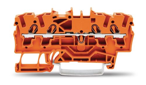 WAGO 2002-1402 svorka řadová oranžová na DIN lištu bezšroubová 4x měkký vodič do 2,5 tvrdý do 4