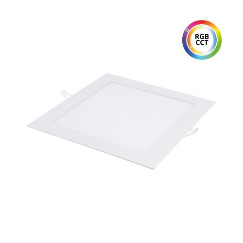 Zápustný LED panel 27W 24VDC RGBCCT- možnost nastavení teplé, denní i studené bílé a RGB barev, 22,5x22,5cm čtverec bílý