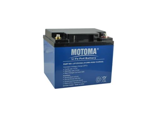 MOTOMA baterie LiFePO4 12V/40Ah pro solární elektrárny, obytné vozy a karavany