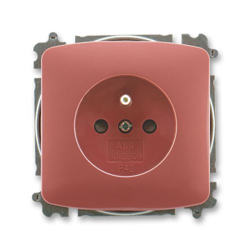 ABB 5519A-A02357 R2 Tango® Zásuvka jednonásobná s ochranným kolíkem, s clonkami, vřesová červená