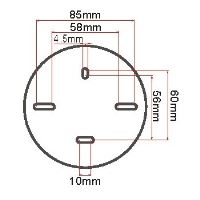 LED černé orientační svítidlo vestavné CW, 3W, IP65, 230V (6)