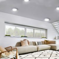 SOLIGHT WD240-S LED 12W mini kulatý panel vhodný do koupelny s krytím IP54 2v1 přisazený nebo podhledový, 3CCT, 1020lm, stříbrná (5)