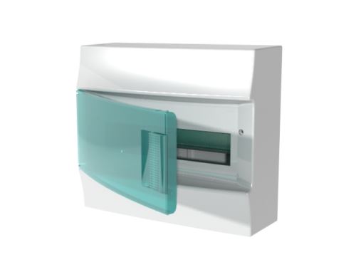 ABB 1SPE007717F0421  Rozvodnice nástěná, 12 Modulů, plastová průhledná dvířka, krytí IP41, řada Mistral41W, včetně N+PE svorek (6 + 6)