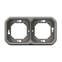 LEGRAND PLEXO 069683L dvojnásobný rámeček pro zapuštěnou montáž Šedý IP55 (1)