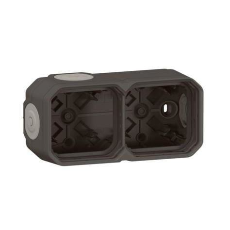 LEGRAND PLEXO 069602L dvojnásobná krabice průchozí antracit IP55 montáž na povrch
