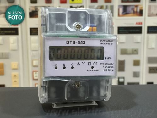 Eleman DTS 353-L elektroměr modulový 4,5mod LCD 3F 80A 1tarifní 3fázový /1000883/