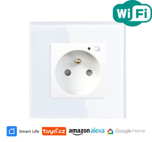 Chytrá zásuvka s WiFi a ovládáním přes aplikaci, bílá