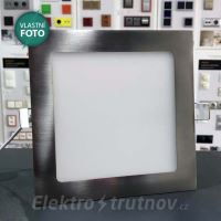 Greenlux VEGA-S LED panel hranatý zápustný kovový matný chrom 12W WW teplá bílá /GXDW081/