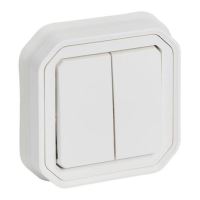 LEGRAND PLEXO 069855L Dvojitý střídavý přepínač/tlačítko IP55 pro zapuštěnou montáž bílý