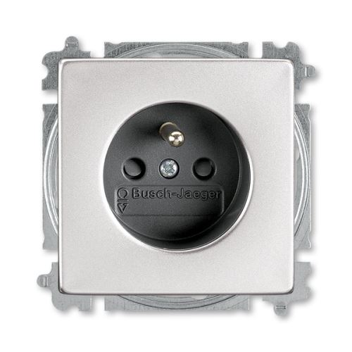 ABB 6619B-A06357866 Future® linear Zásuvka jednonásobná s ochranným kolíkem, s clonkami, ušlechtilá ocel náhrada za 5519B-A02357866