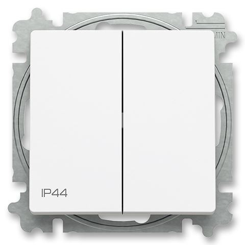 ABB 3559T-A52940 240 ZONI® s IP44 krytím, Přepínač dvojitý řazení č.6+6 MATNÁ BÍLÁ