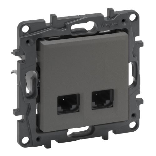 Legrand NILOÉ STEP zásuvka datová dvojitá RJ45 (CAT6 UTP) OCEL /863464/