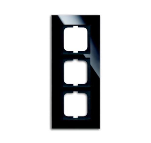 ABB 1754-0-4324 Solo® carat Rámeček pro elektroinstalační přístroje, trojnásobný, černé sklo