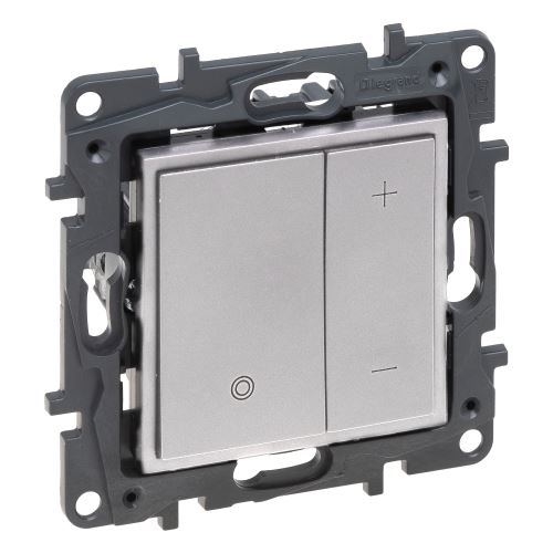 Legrand NILOÉ STEP stmívač tlačítkový pro maximální zátěž 400 W HLINÍK  /863353/