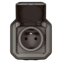 LEGRAND PLEXO 069860L zásuvka s clonkami IP55 16A vestavná s víčkem Antracit (1)