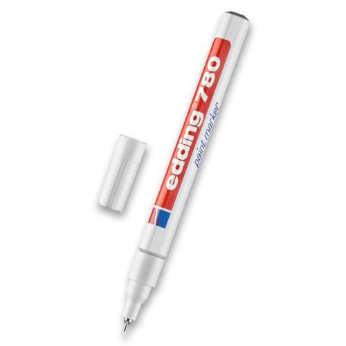 EDDING 780 B pero popisovací s pupičkou a míchací kuličkou bílá laková barva uzký hrot 0,8mm