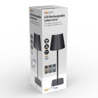 Solight WO69-B Lucca stolní lampička, nabijecí, 120lm, se stmívaním, černá (8)