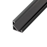 LED hliníkový profil R6C rohový v černé barvě v šíři 16mm-profil bez krytu v délce 1m