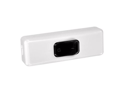 Vypínač kolébkový šňůrový bílý průchozí ON-OFF 10A/250V na kabel /4 FN 576 14.01/5/