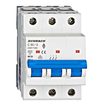 Schrack AM617350 instalační jistič C 50A Amparo 6kA charakteristika C 3pól