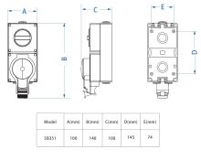 Solight 5B351 venkovní zásuvka s vypínačem a ochranou IP66 vodotěsná a prachotěsná 16A/230V nástěnná (9)