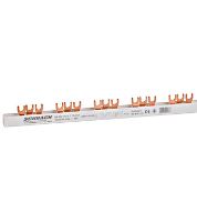 Schrack BSB90113-A Propojovací lišta vidlicová 3Fázová, 10mm2, 57 modulů,1 metr, rozteč = 17,8mm Schrack BSB90113-A Propojovací lišta vidlicová 3Fázová, 10mm2, 57 modulů,1 metr, rozteč = 17,8mm