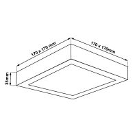 Přisazený LED panel 12W čtverec černý 170x170mm (2)