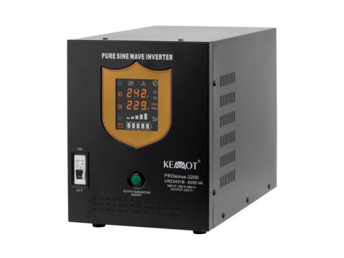 KEMOT PROsinus-2200 záložní (nouzový) zdroj ​​1600W 12V  pro čerpadla ústředního topení nebo čerpadla v krbových instalacích Black/černý