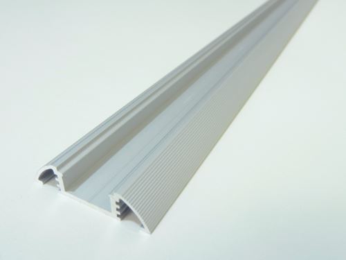 LED N10 stříbrný půlkulatý nástěnný hliníkový profil pro LED pásek, profil bez krytu 1m i 2m