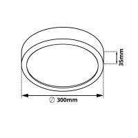 Přisazený LED panel černý 24W kulatý 330x35mm (2)