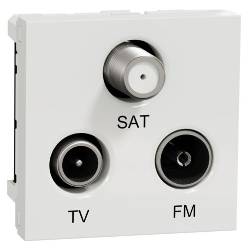 Schneider NOVÁ UNICA zásuvka R+TV+SAT s F konektorem koncová NU345018 BÍLÁ