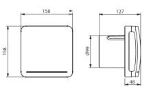 Soler&Palau ventilátor radiální ECOAIR DLC ECOWATT IPX4 - nízký průtok, doběh, čidlo, čelní panel 100mm (1)