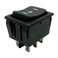 Přepínač kolébkový 3pólový s 6 piny (ON)-OFF-(ON) 250V/15A černý