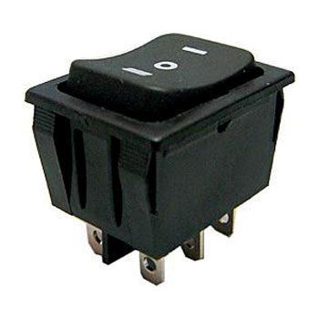 Přepínač kolébkový 3pólový s 6 piny (ON)-OFF-(ON) 250V/15A černý