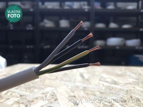 Kabel CYSY H05VV-F 4Gx0,75 bílá PVC izolace slaněné licny ohebný vodič