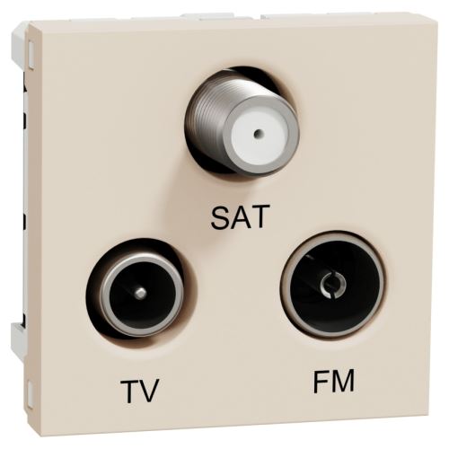 Schneider NOVÁ UNICA zásuvka R+TV+SAT s F konektorem koncová NU345044 BÉŽOVÁ