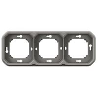LEGRAND PLEXO 069687L trojnásobný rámeček pro zapuštěnou montáž Šedý IP55 (1)