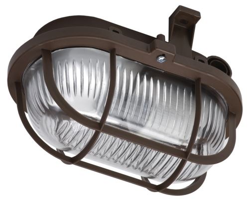 Panlux SOP-60/H svítidlo s mřížkou OVAL plast 60W IP44 E27 hnědá