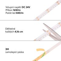 RGBCCT COB LED pásek Barevný+ možnost nastavení chromatičnosti, 16W/m, 24V, 840LED/metr (2)