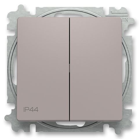 ABB 3559T-A52940 244 ZONI® s IP44 krytím, Přepínač dvojitý řazení č.6+6 GREIGE