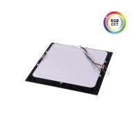 Zápustný LED panel 18W 24VDC RGBCCT- možnost nastavení teplé, denní i studené bílé a RGB barev, 17,4x17,4cm čtverec černý (2)